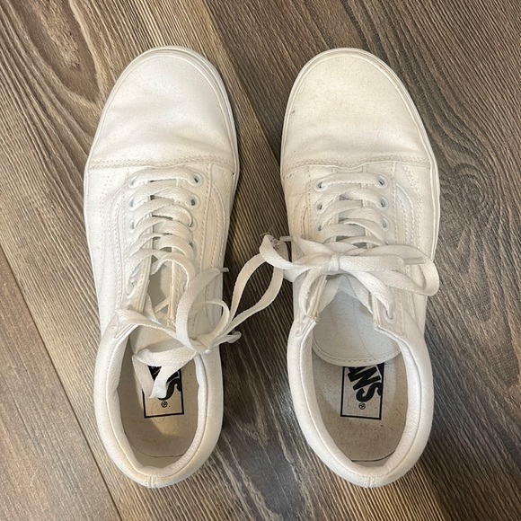 White Vans Lace Up Sneakers - Picture 1 of 7